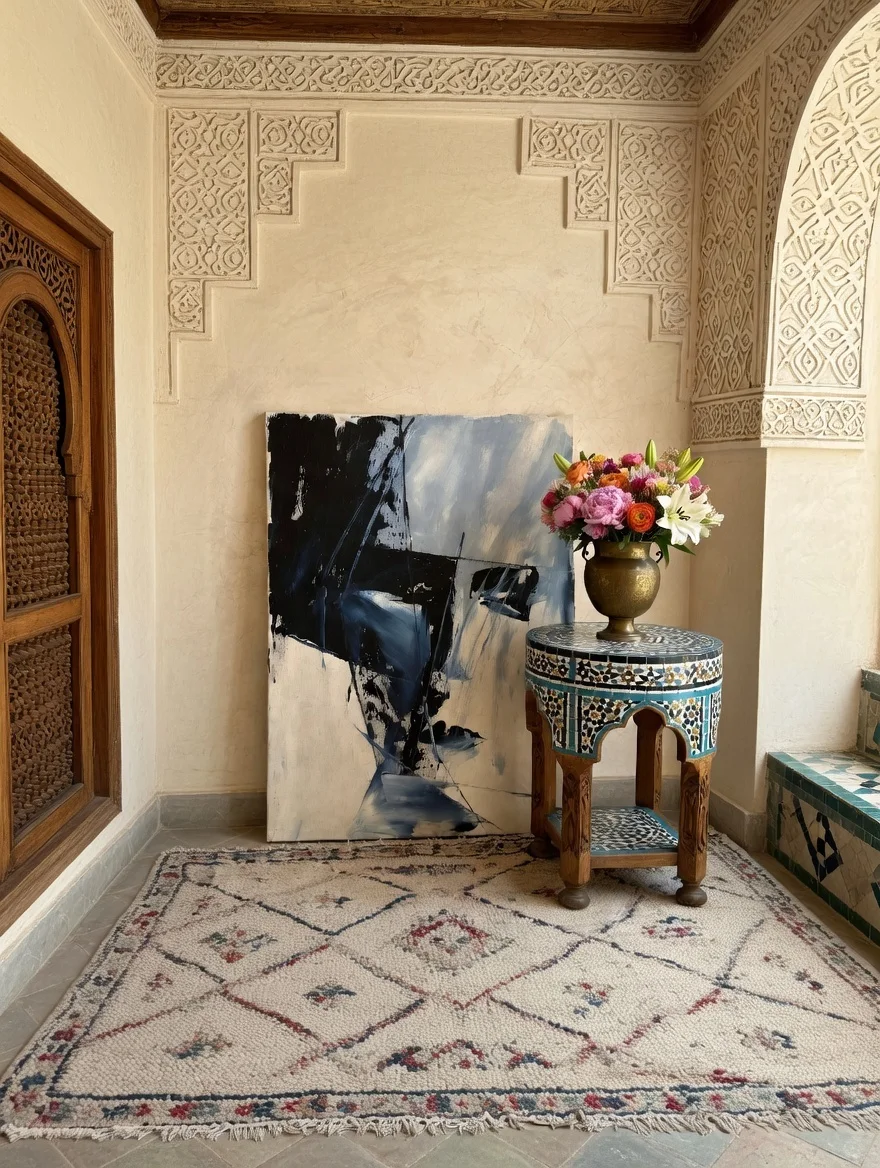 Tableau Abstrait Noir et Blanc – Canvas Art Expressionniste Premium