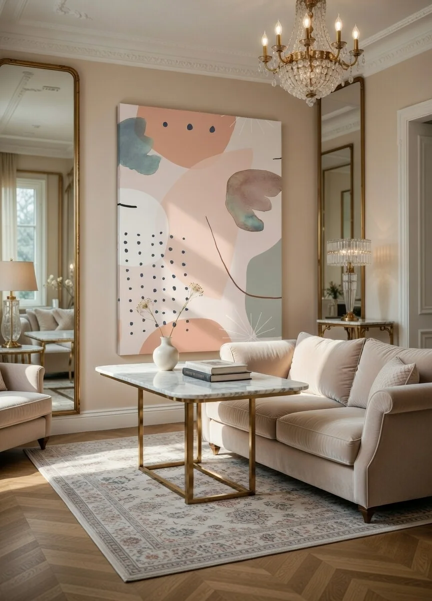 Tableau Canvas Abstrait Terracotta Sauge Beige Déco Minimaliste