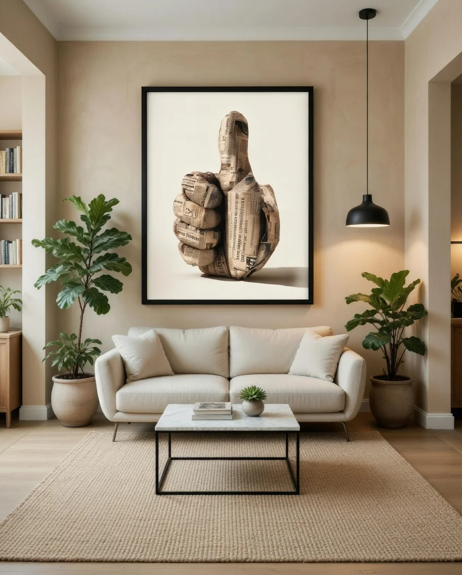 Poster Premium Pouce Levé Journal Art Print Décoration Murale Originale