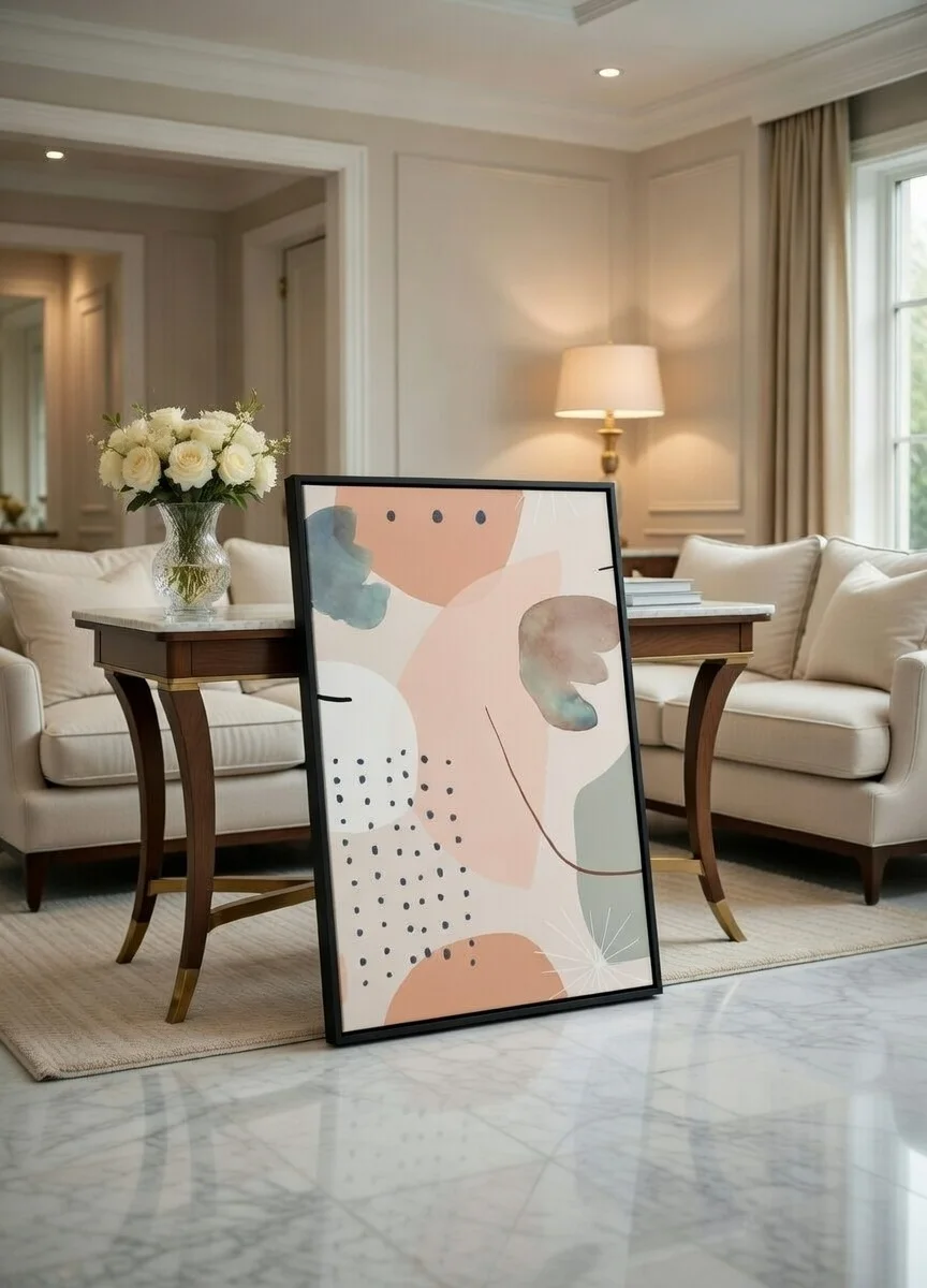 Tableau Canvas Abstrait Terracotta Sauge Beige Déco Minimaliste