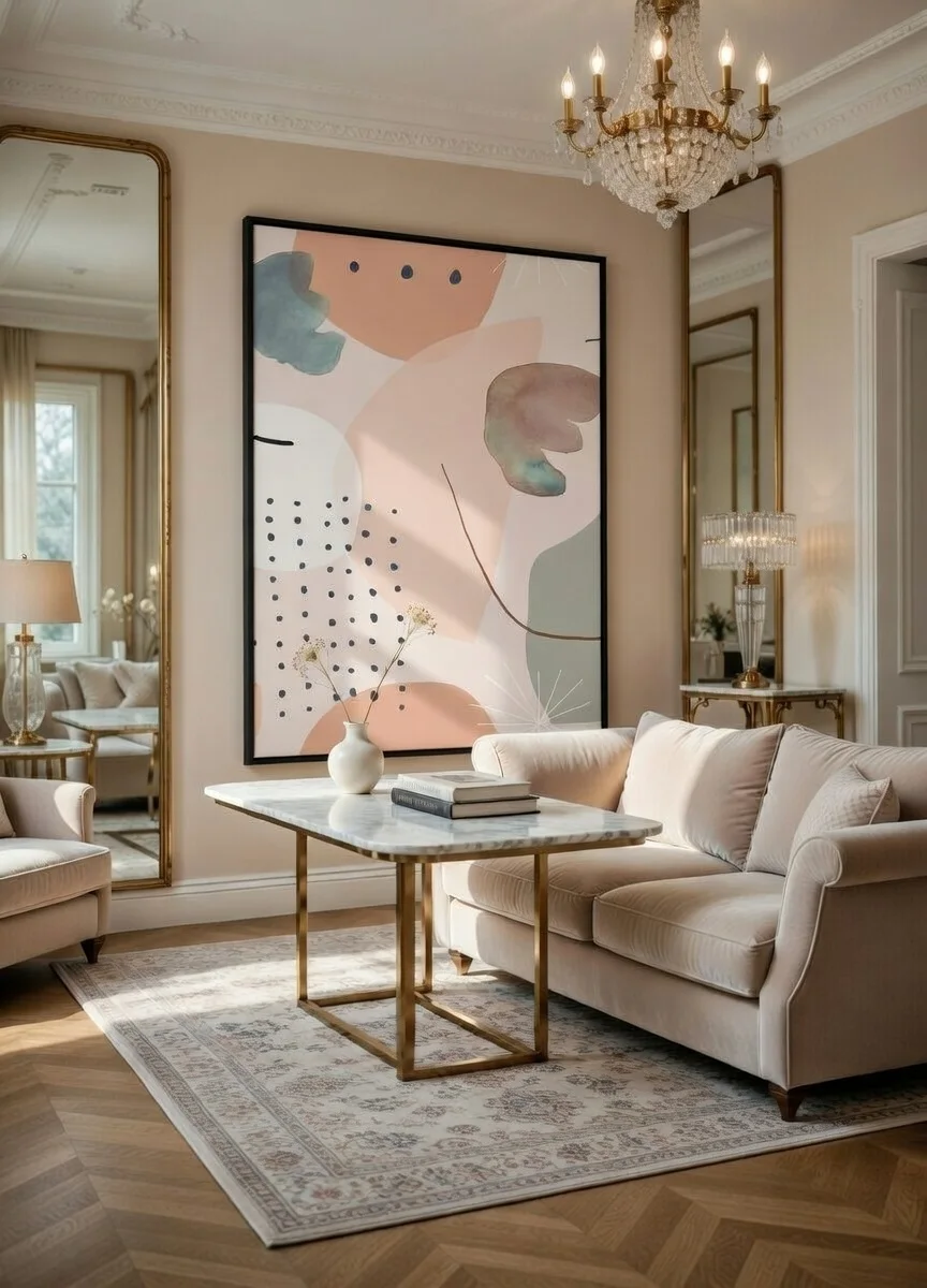 Tableau Canvas Abstrait Terracotta Sauge Beige Déco Minimaliste