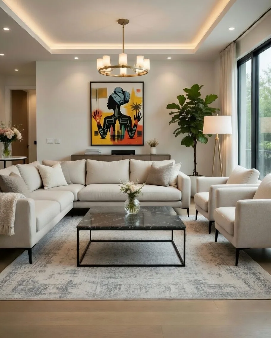 Tableau Femme Africaine Silhouette, City Art Esprit urbain Afro Moderne