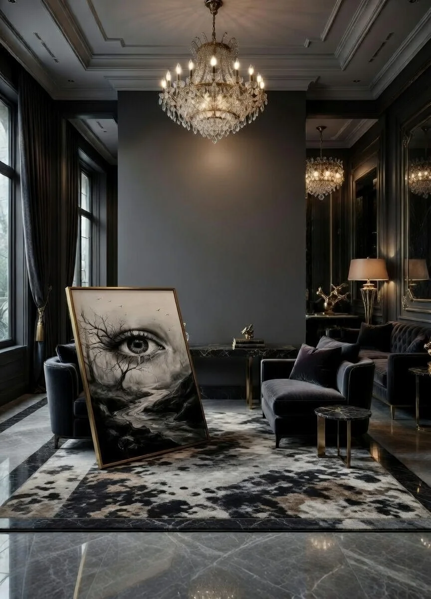 Tableau Canvas Œil Surréaliste Noir & Blanc Art Mural Sombre