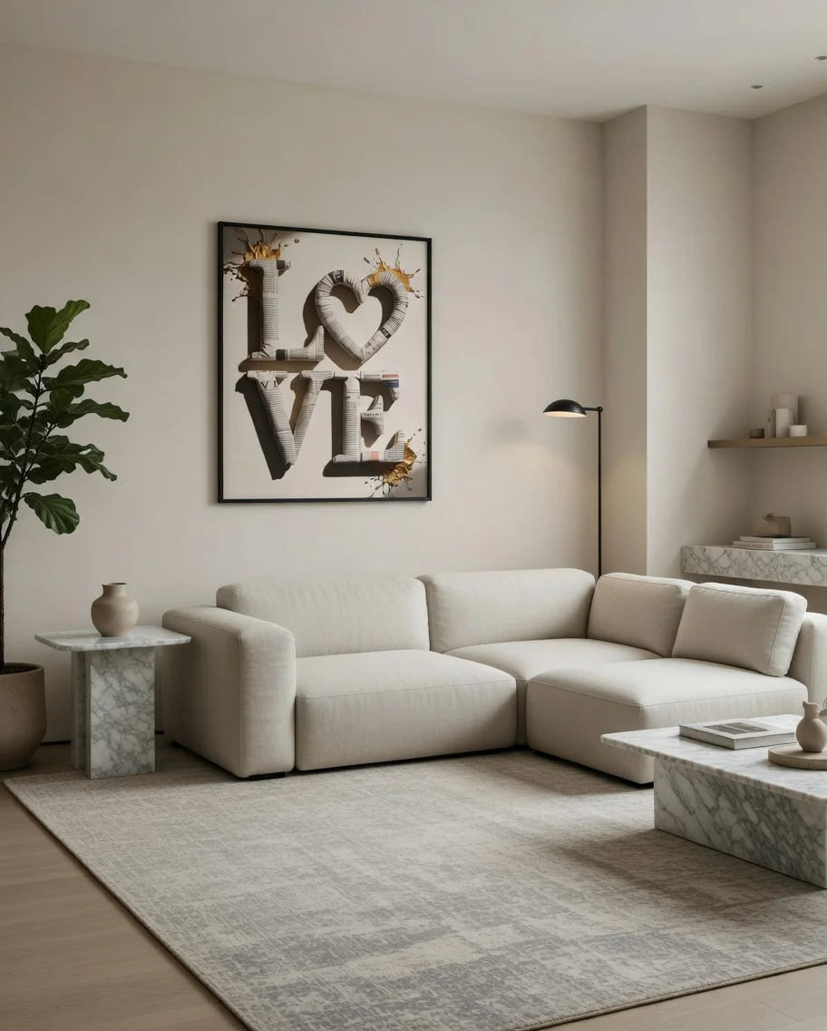 Poster LOVE Journal & Or Affiche Murale Romantique Unique