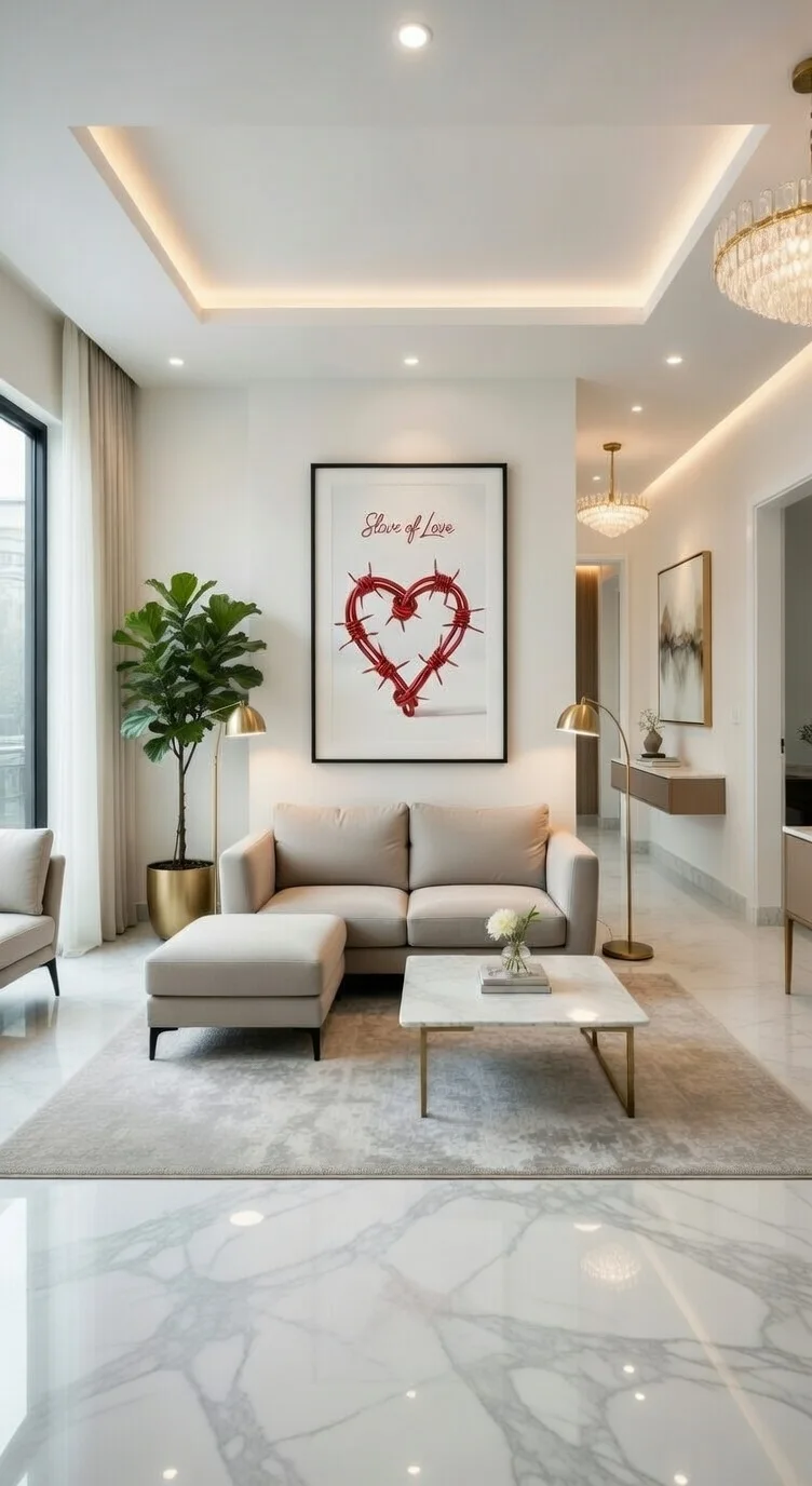 Slave of Love Œuvre d'Art Contemporaine Cœur Barbelé Rouge