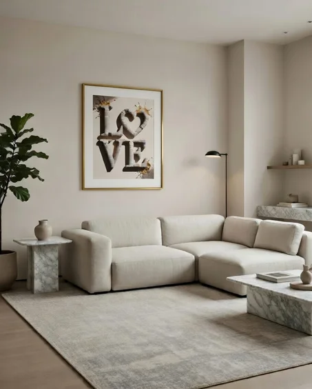 Poster LOVE Journal & Or Affiche Murale Romantique Unique