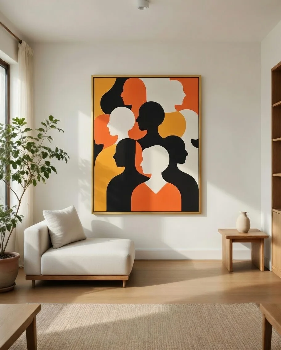 Canvas Premium Esprit Urbain Silhouettes Humaines Art Moderne Bold