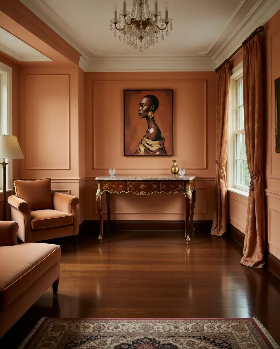 Tableau Canvas Portrait Femme Africaine Art Figuratif Élégant Tons Terre