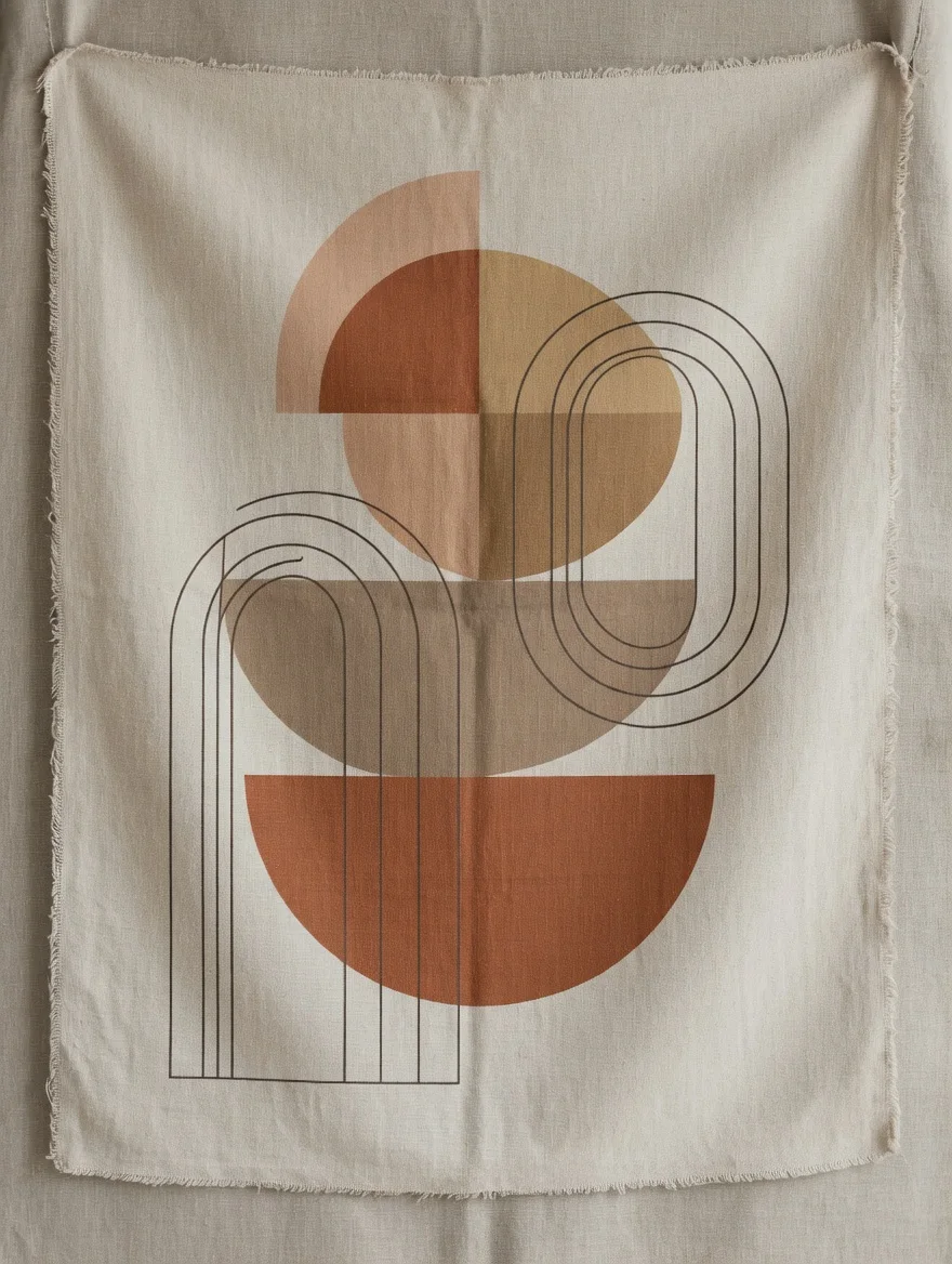 Canvas Premium Géométrique Terracotta, Art Mural Boho Chic