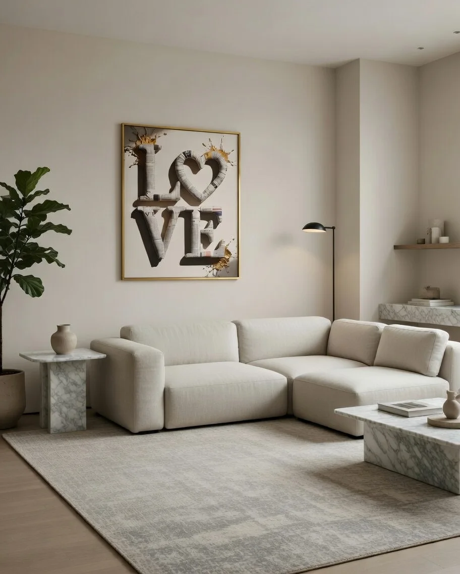 Poster LOVE Journal & Or Affiche Murale Romantique Unique