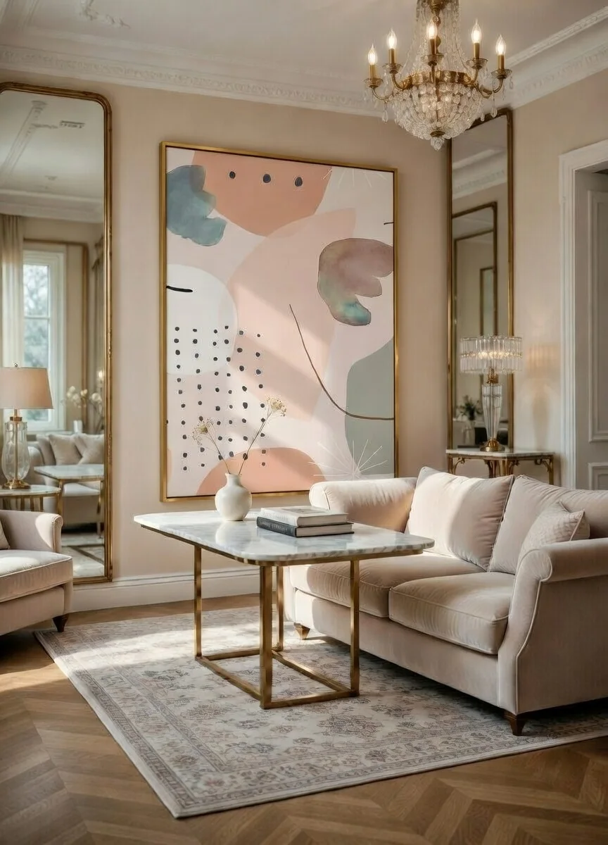 Tableau Canvas Abstrait Terracotta Sauge Beige Déco Minimaliste