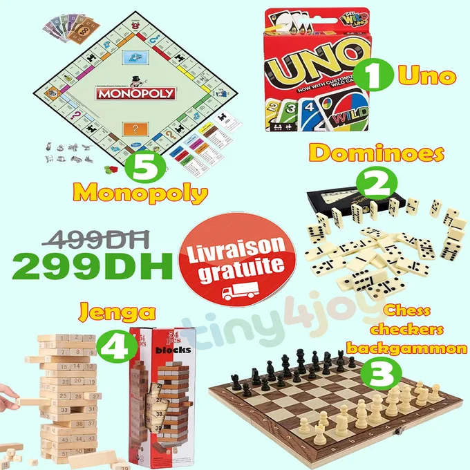 مجموعة من 5 ألعاب مميزة + توصيل مجاني