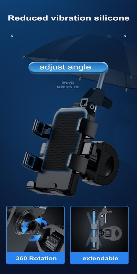 "🚴‍♂️ Support Téléphone pour Vélo avec Parasol – Protégez Votre Smartphone et Roulez en Toute Sérénité !"
