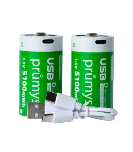 بطارية Prumysl قابلة للشحن USB 1.5V    5100mWh