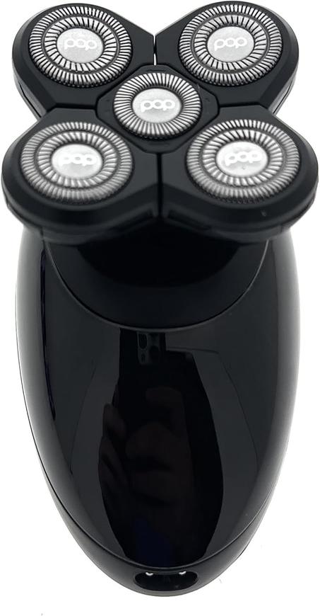 Pop Sonic Kit de afeitadora eléctrica de 5 cabezales, afeitadora unisex (negro) para cara, cabeza y cuerpo, recortadora recargable por USB suave, impermeable, con cabezales de corte de precis