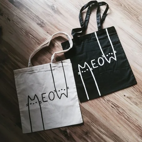 MEOW TOTE BAG Cute Cat Bag Cat Lover Cat Gifts Cat Lady