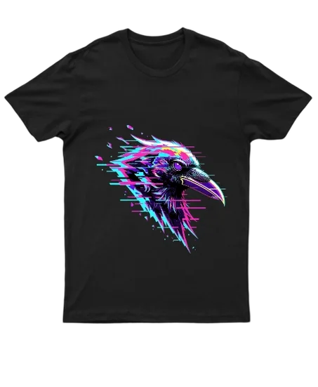 تشيرت  Glitch Raven