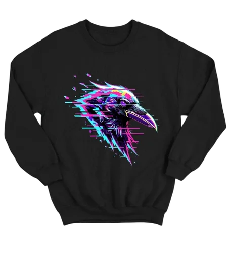 سويت شيرت  Glitch Raven