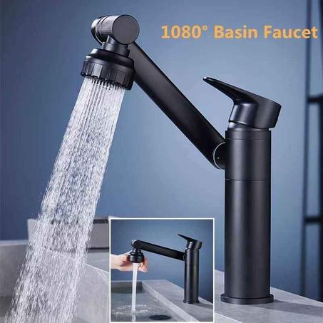 Robinet mitigeur rotatif 360° en laiton - Fixation universelle