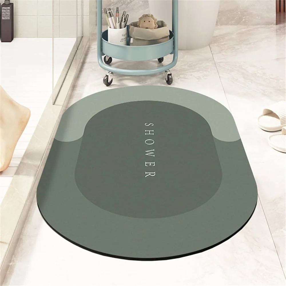 Tapis De Bain Mémoire De Forme 40x60 Cm - Absorbant, Antidérapant, Gris, Séchage Rapide