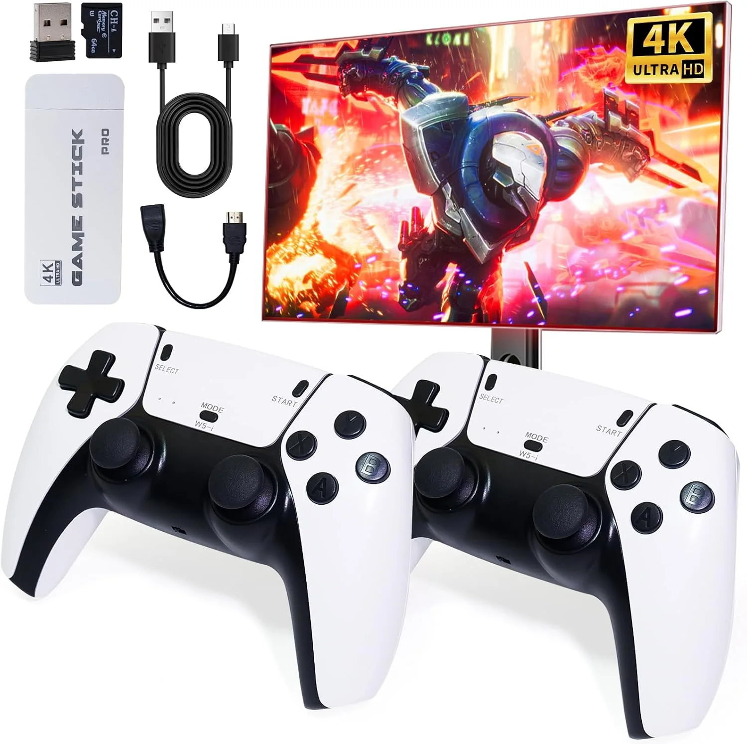 Console Nostalgic Box – 30 000 Jeux Rétro Intégrés, 2 Manettes Sans Fil, HDMI 4K