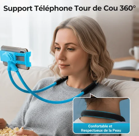 Support Téléphone Tour de Cou 360°