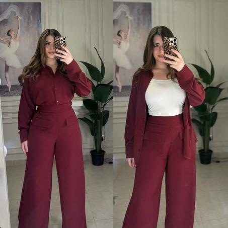 ✨ طقم قطعتين بكريب روزا ممتاز ✨