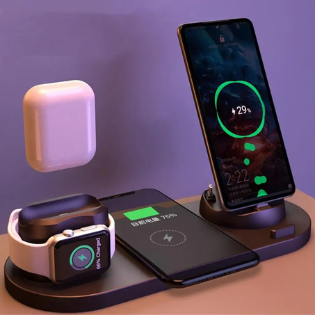 قاعدة شحن لاسلكي 6 في 1