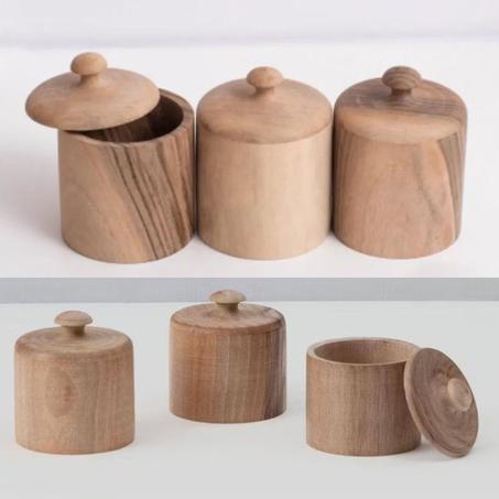 برطمانات توابل من خشب الجوز Pots À Épices en bois de noyer
