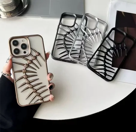 Coque de téléphone de luxe au Design arête de poisson 3D, pour iPhone