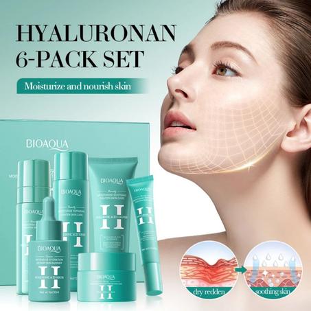 💧 طقم BIOAQUA HYALURONAN – 6 قطع كاملة 💧