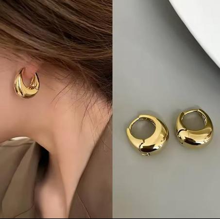 Boucles d’oreilles créoles épaisses en métal lisse