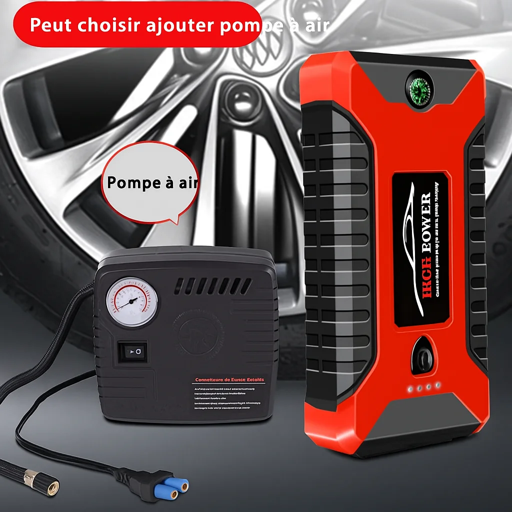 PowerKit – Fini les pannes ! Booster de Batterie + Gonfleur de Pneu ultra-puissant