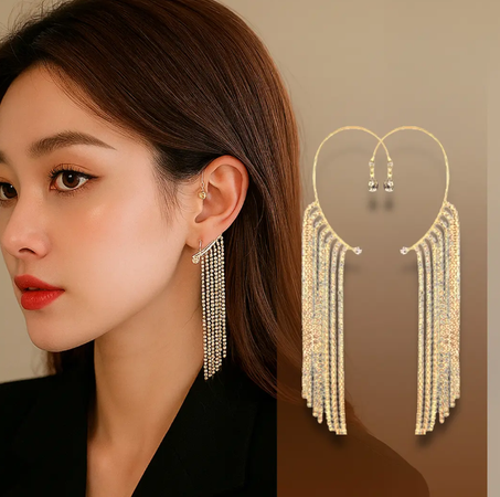 أقراط من الكريستال الذهبي