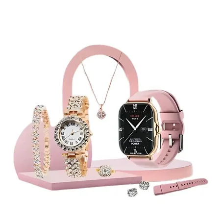 Pack Smart Watch | ساعة ذكية مع إكسسوارات فاخرة – باك هدية مثالي