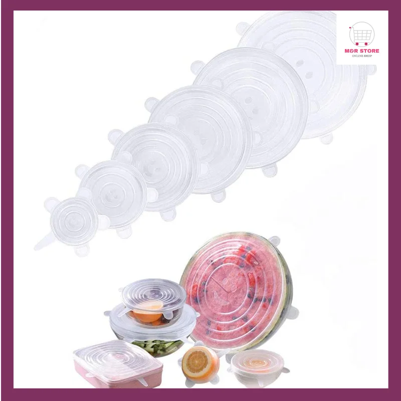 Lot De 6 Couvercles Extensibles En Silicone - Différentes Tailles - Réutilisables, Durables Et Extensibles - Sans BPA - Passe Au Lave-vaisselle