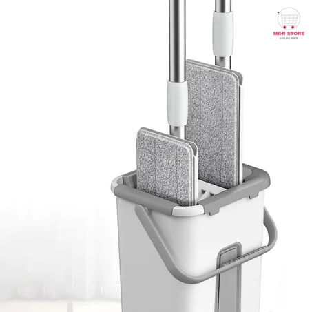 Serpillière plate avec seau