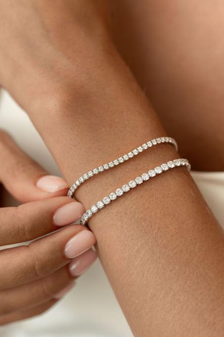 2 BRACELET RIVIÈRE - COULEUR GRIS ET DORÉ