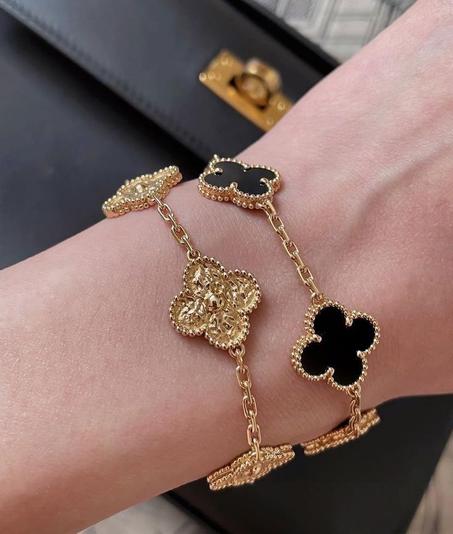 2 GOURMETTE VAN CLEEF NOIRE + DORÉ