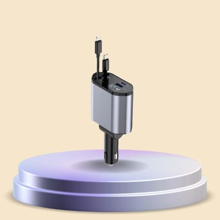 شاحن سيارة قابل للسحب 4 في 1