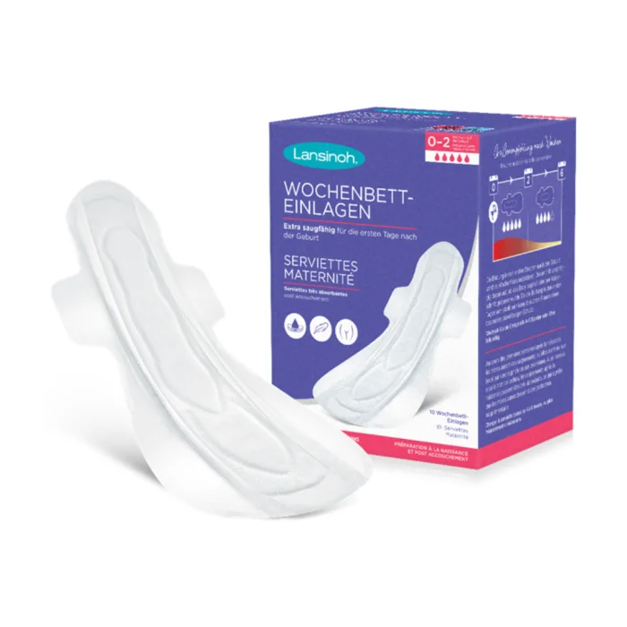 LANSINOH Serviettes Post Partum Extra-Absorbantes L 0-2 Semaine10 Unités