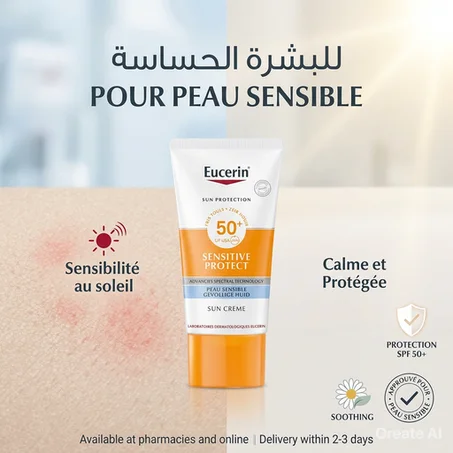 EUCERIN – Sun Sensitive Protect Crème Solaire Peau Sensible SPF50+ – 50ml