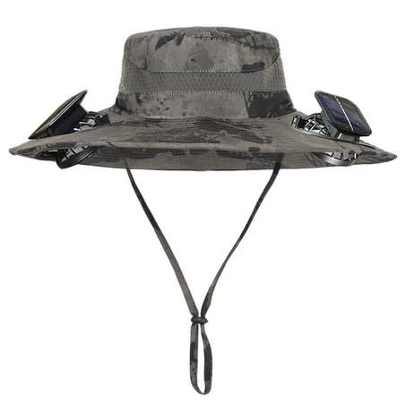 Chapeau Tactique à Énergie Solaire avec Ventilateurs – Casquette Anti-UV pour Randonnée, Pêche et Chasse