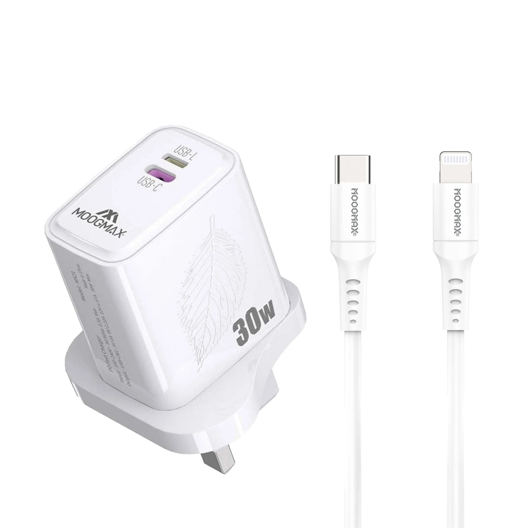 • رأس شاحن + كابل معتمد من أبل للشحن السريع (ضمان عامين)