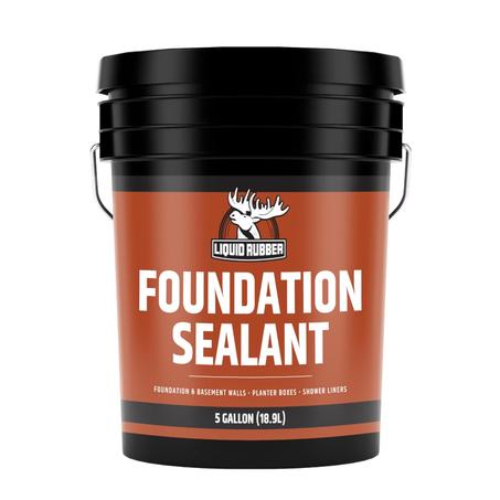 Liquid Rubber Sellador de base de hormigón y sótano, revestimiento impermeable para interiores y exteriores, fácil de aplicar, negro, 5 galones