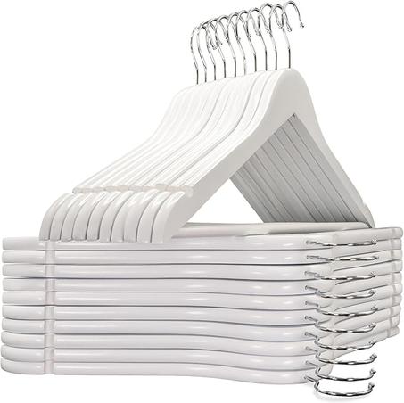 Cintres Bois pour Pantalons, avec Encoches Antiglisse, Crochet