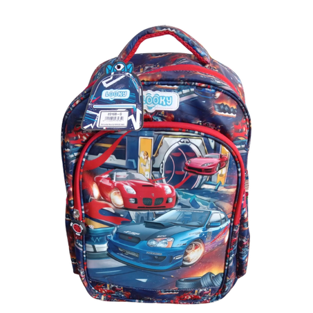 محفظة مدرسية للأطفال - تصميم سيارات رياضية