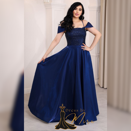 ROBE DE SOIREE MIRA BLEU ROYAL TÜRK 🇹🇷