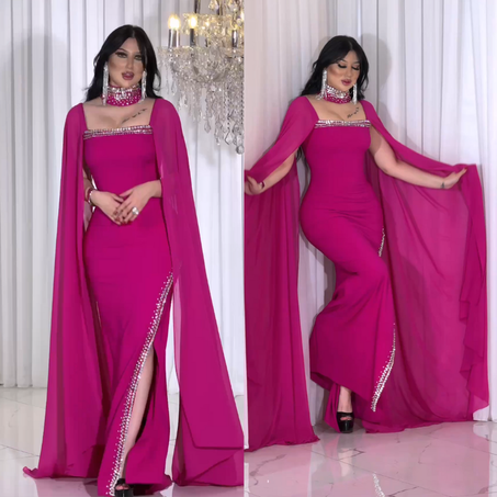 ROBE DE SOIREE MIRA ROSE FUSHIA🇹🇷