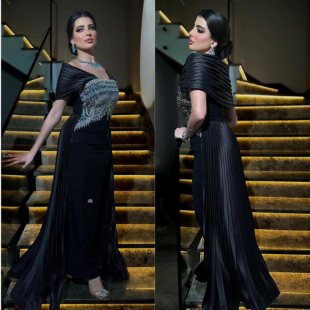 ROBE DE SOIREE MIRA NOIR DUBAI🇦🇪